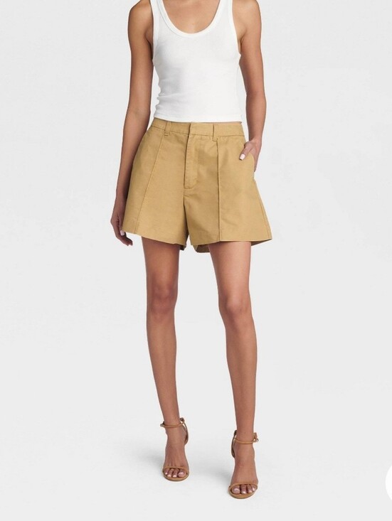 Kbb by Kahlana Pants - KBB by KAHLANA Women's 'The Flared Chino Shorts' - Brown